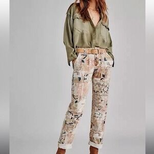 Anthropologie Pilcro The Wanderer Kilim Patterned Utility Pants Pink Multi 31